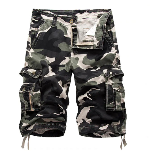 Men's Plus Size Camouflage Multi-pocket Overalls Shorts